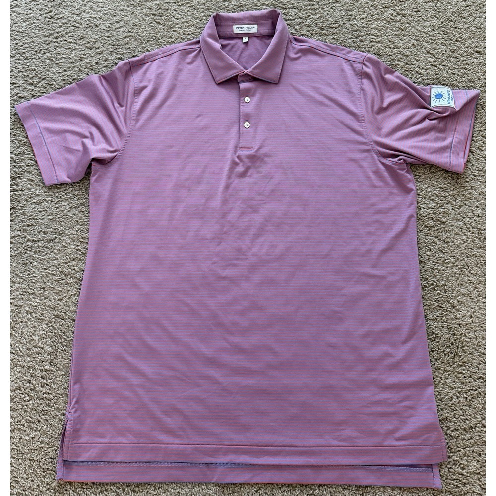 Peter Millar Summer Comfort Men's Polo Pink/blue Stripes Size Large